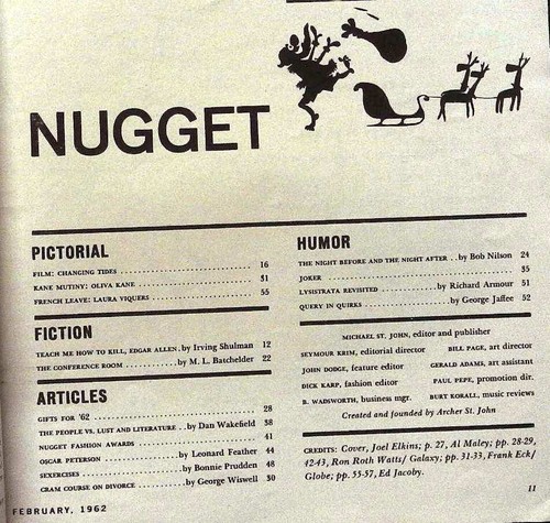 NUGGET Vol 7 #1 February 1962 OLIVIA KANE Phyllis Diller OSCAR PETERSON @ EXCLT - Picture 3 of 6