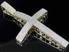 Cut Real Moissanite Cross Pendant Charm Men's 14K Yellow Gold Plated 2Ct Round