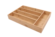Natural Bamboo Silverware Organizer, 13.98in D x 10.04in W x 1.97in H