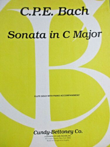 C.P.E. SONATE DE BACH EN UT MAJEUR pour piano & flûte solo (partie flûte solo à traction) - Photo 1/4