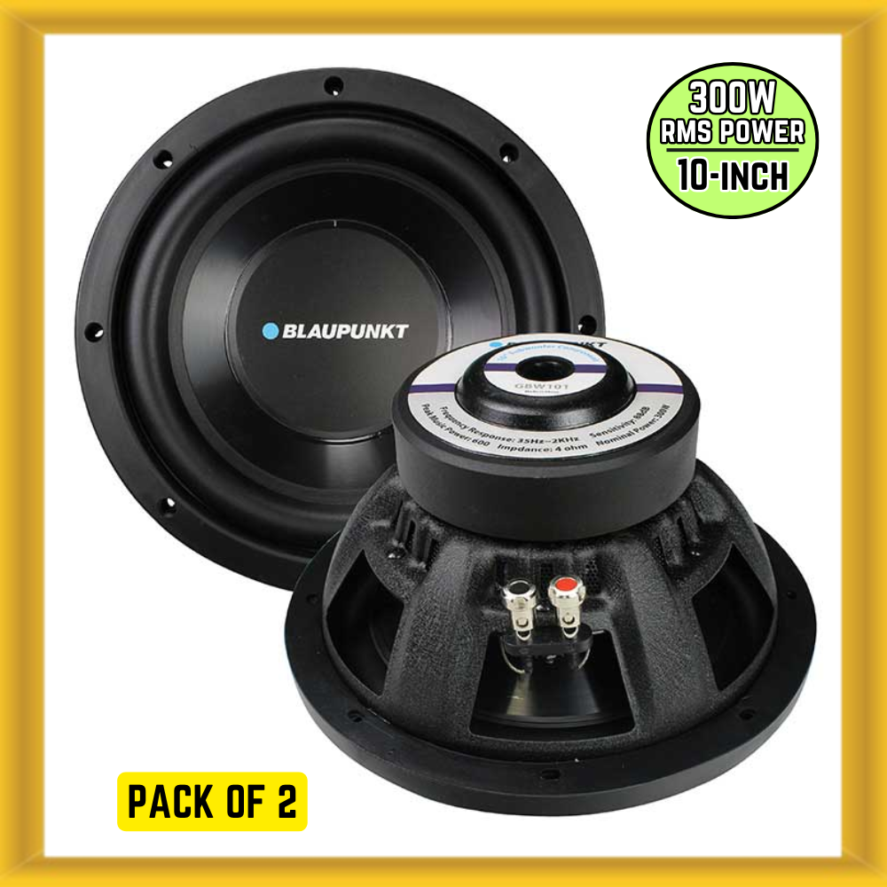 Blaupunkt GBW101 10-Inch 300W RMS 4-Ohm SVC Car Subwoofer 2-Pack