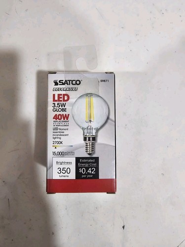 6-Pack Satco S9871 S21204 120V G16.5 LED Candelabra Base 3.5 Watt Bulb - Picture 2 of 5
