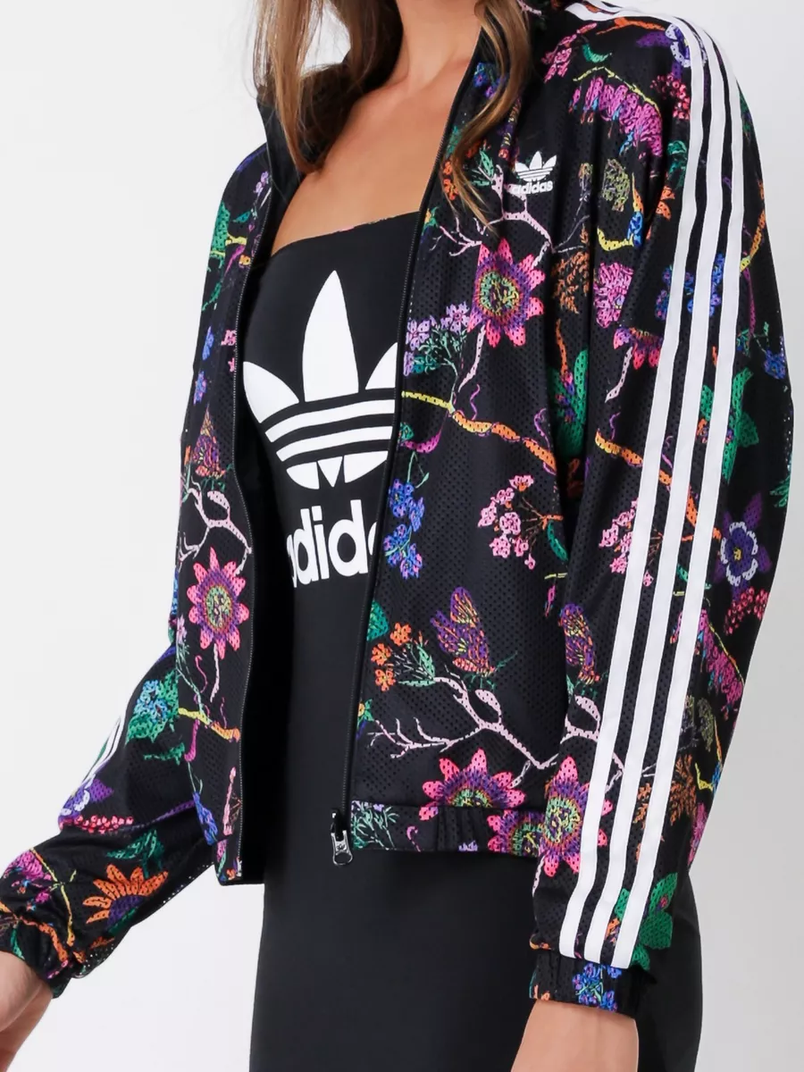 Adidas FLORAL Track sz M Jacket Reversible MULTICOLOR Pink Purple | eBay