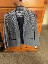 Tommy Hilfiger Gray 1 Button Cotton Blend Blazer Women's Size 12 NWT