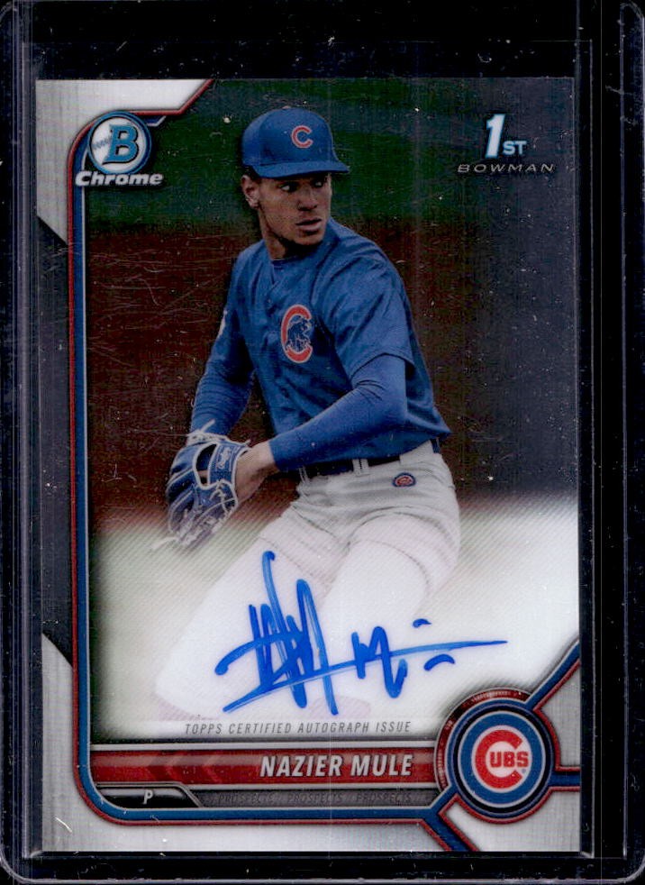 2022 Bowman Draft Nazier Mule Chrome Auto 1st #CDA-NME Cubs