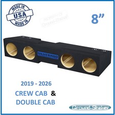 Chevy Silverado 2019-2026 Double Cab Sub Box 8" Quad Subwoofer Enclosure