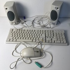 Vintage PS/2 PC Keyboard Mouse & Speakers Bun...
