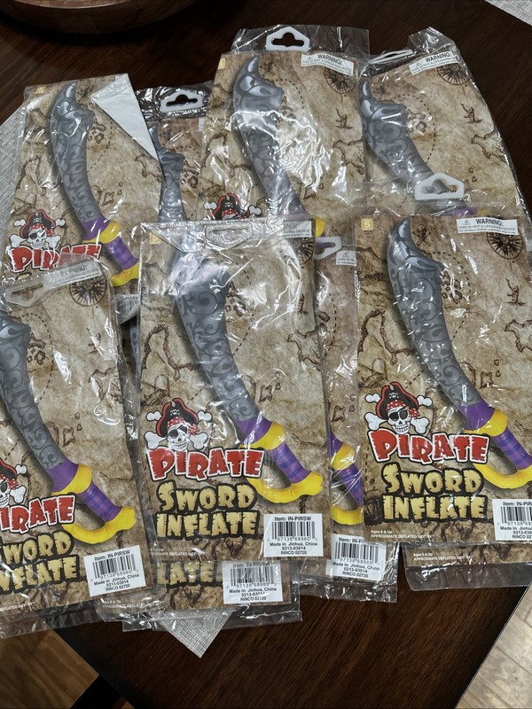 Lot Of 10 Inflatable Pirate Sword NIP