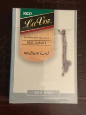 Rico La Voz Bass Clarinet Reeds Medium Hard  Strength, Open Box Of 7 - BRAND NEW