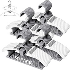 50 Pack Kids Hangers for Nursery Closet, Adjustable Non-Slip Toddler Baby Han...