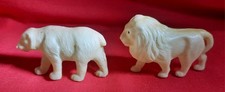 Figurine vintage in miniatura di orso e leone in celluloide (2)