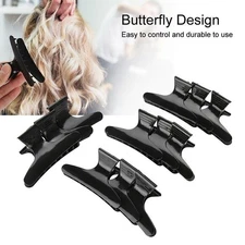 12Pcs/set Black Butterfly Holding Hair Clip Hair Section Claw Clamps
