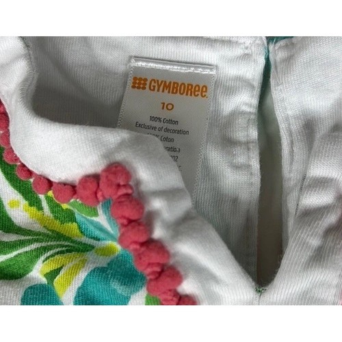 Gymboree Girls' White and Green Tropical Sleeveless Sundress Size 10 - Picture 3 of 4