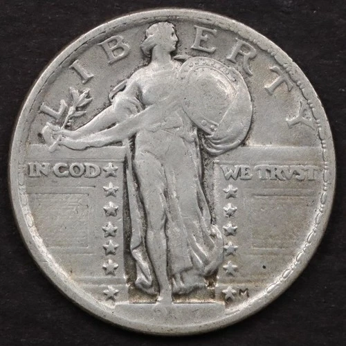 1917 Type 2 25c Standing Liberty Quarter - VF