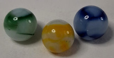 Vintage Peltier Rainbo Lot of 3 Marbles 5/8" All Mint Condition  326044