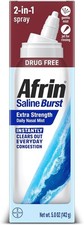 Afrin Saline Nasal Spray 5oz   Extra Strength Congestion Relief  Sinus Rinse