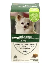 Advantus Dog Chewable Flea Tablets for Dogs, 7.5mg,  4 - 22 lbs, 7 Ct, JULY 2027