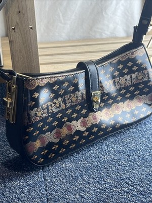 Iponti Firenze italienische schwarz gemusterte Leder Damentasche I Ponti