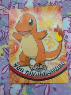 Charmander #04 Pokémon Topps Black LOGO 1999  Non- Holo VINTAGE AUTHENTIC! 