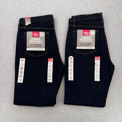 #ad #ad Lot of 2 Rural King Original Work Jeans 36x36 Dark Wash Regular Fit Utility NEW $38.95