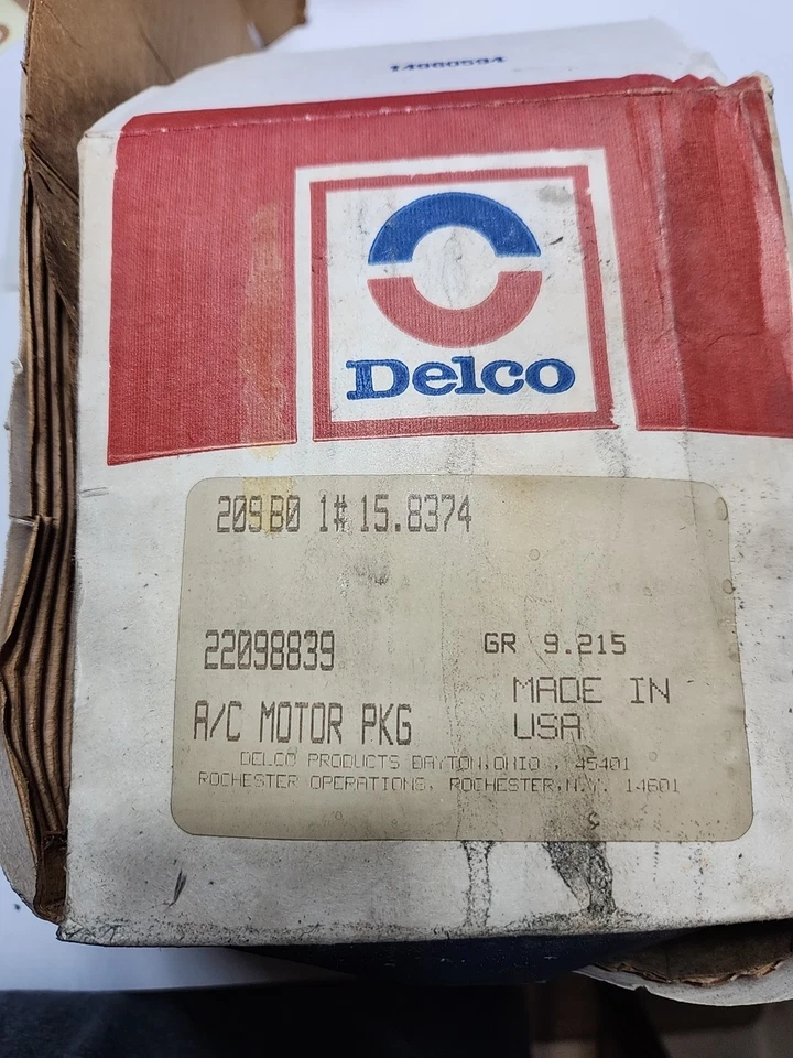 NUEVO GM 22098839 Calentador AC Soplador Motor Chevy GMC K 1500 2500 3500 Blazer Nuevo de Lote Antiguo Foto 4 de 4