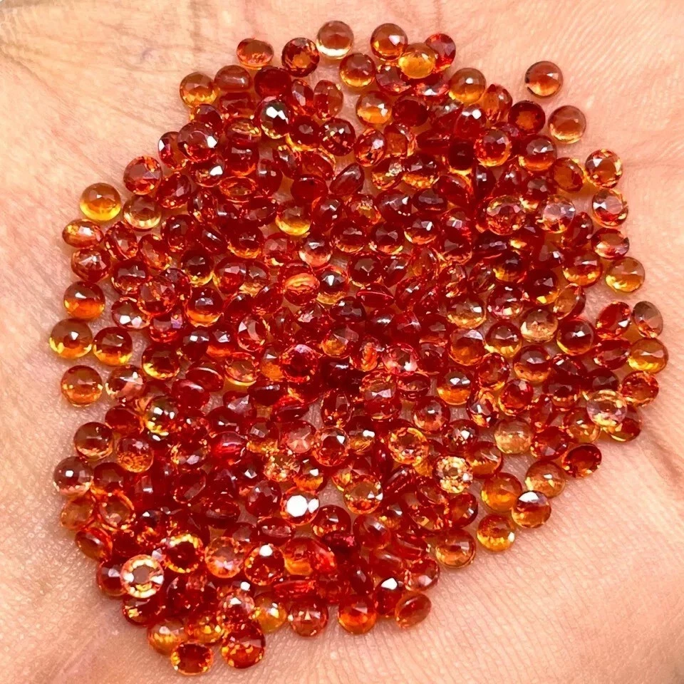 30 Pcs Natural Orange Ceylon Sapphire 6 mm Round Cut Loose Gemstones Lot - Image 2 of 4