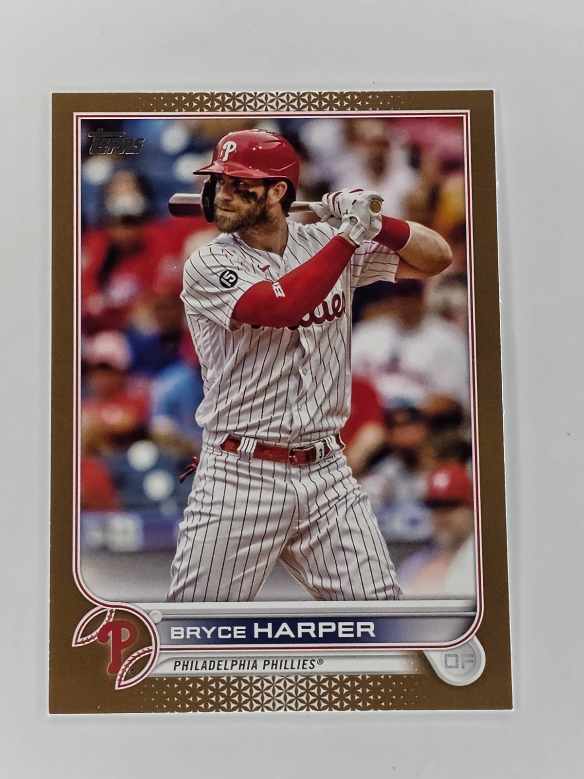 2022 Topps #250 Bryce Harper Gold Sn#1355/2022 Phillies