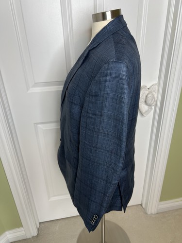 Chaqueta Blazer JOE JOSEPH ABBOUD Calce Ajustado Lino 2 Botones 42 Abrigo Deportivo Azul Corto - Imagen 6 de 13