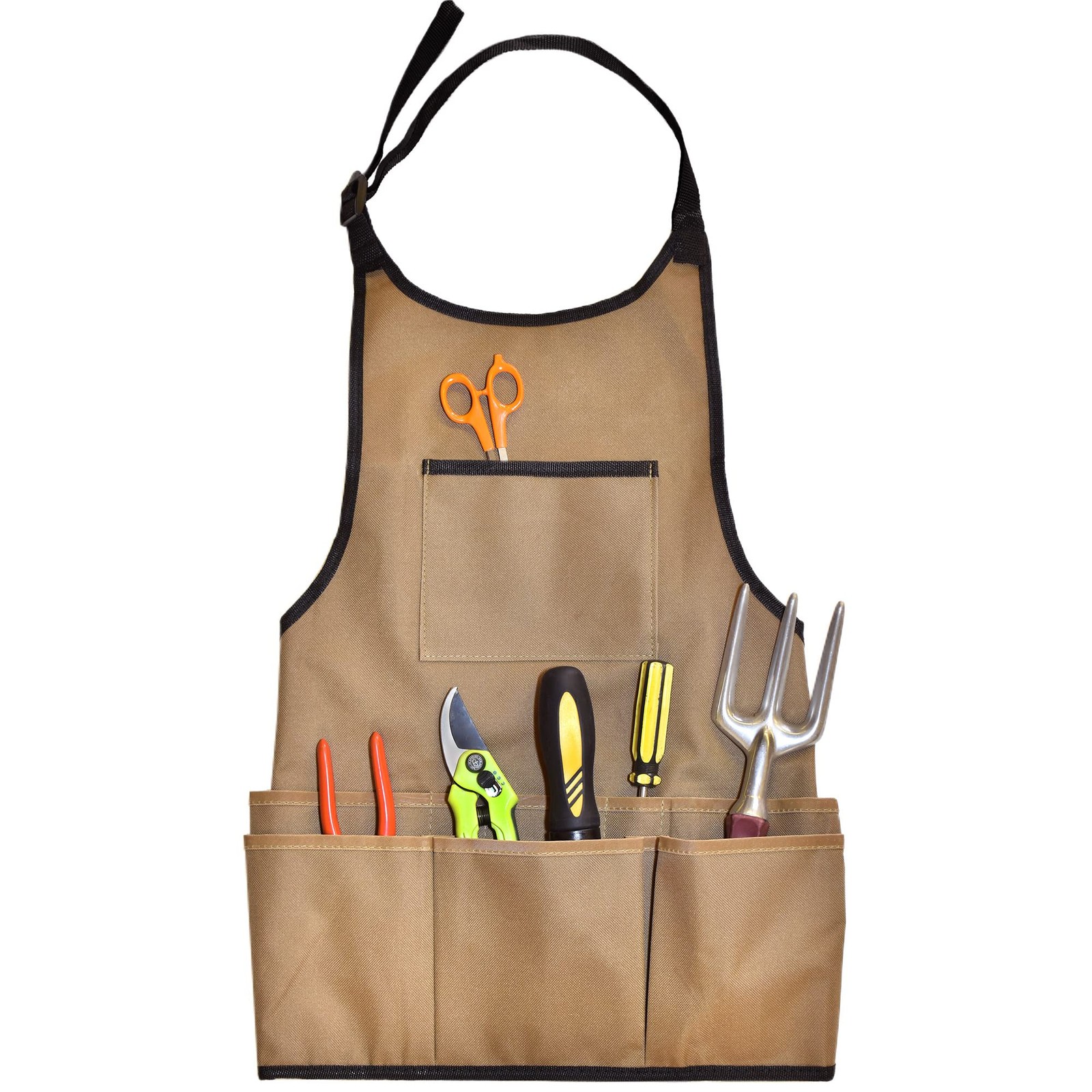 Green Thumbz Oxford Cloth Gardening Apron - 14 Pockets One Size, Brown