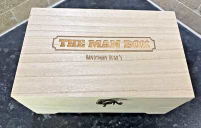 Holzkiste Handwerker Hugh's The Man Box, Männerhöhle, Vatertag, Geschenk