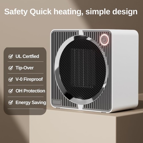 Small Space Heater, Low Watt Portable Electric Heaters for Indoor Use On Desk... - Bild 2 von 8