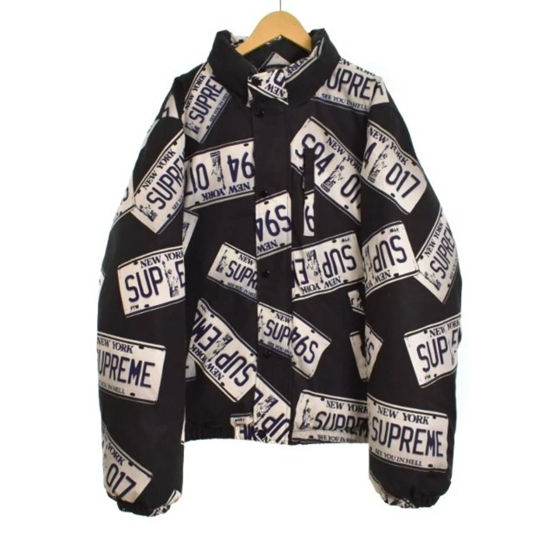 Doudoune bouffante plaque d'immatriculation Supreme 17FW L noir AA occasion 77a906930c774fa292e