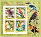 Burundi 2014 Perf. Fauna & Flora: Birds (II) Block Collective No. 3361 - 3364 BL