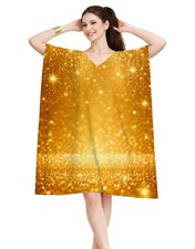 Free Size Kaftan For Women Sparking Golden Color Shining On The Front And Back