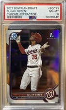 2022 Bowman Draft #BDC-23 Elijah Green Chrome REF RC Nationals PSA 8