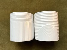 Pair of Cox & Cox Ribbed Ceramic Plant Pots - Elegant Design / Brand New!