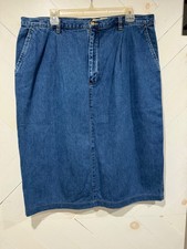 Vintage Eddie Bauer Medium Length Jean Skirt Denim Size 18 pencil