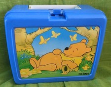 Thermos Disney 1980s Vintage Lunchbox Blue Plastic Winnie the Pooh rare design 