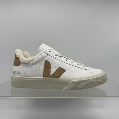 Brand New Women s Veja Campo Winter Chromefree Leather White Desert Size 8 / 39