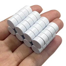 40PCS Multi-Use Premium Epoxy Coating round Magnets,White Neodymium Disc Magnets