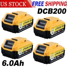4PCS 6000mAh for 20 Volt Max Lithium Ion Battery DCB206-2 -2