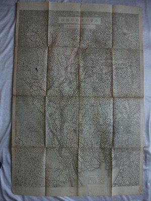 Kiso River Flood Control Map 906,1cm 1949 Japan Ministry Construction Regional J