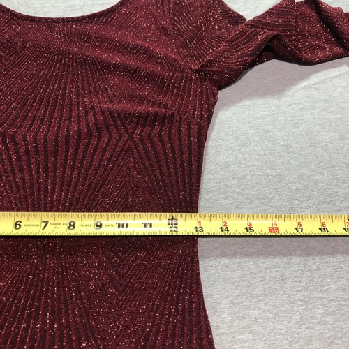 Trixxi Dress Women's L Feminine Abstract Festival Occasion Retro 80s Party Red - Picture 7 of 11