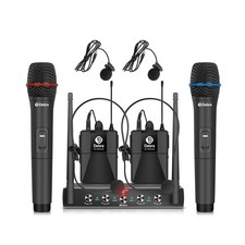 Debra Audio Pro UHF 4 Channel Wireless Microphone System with Cordless Handhe...