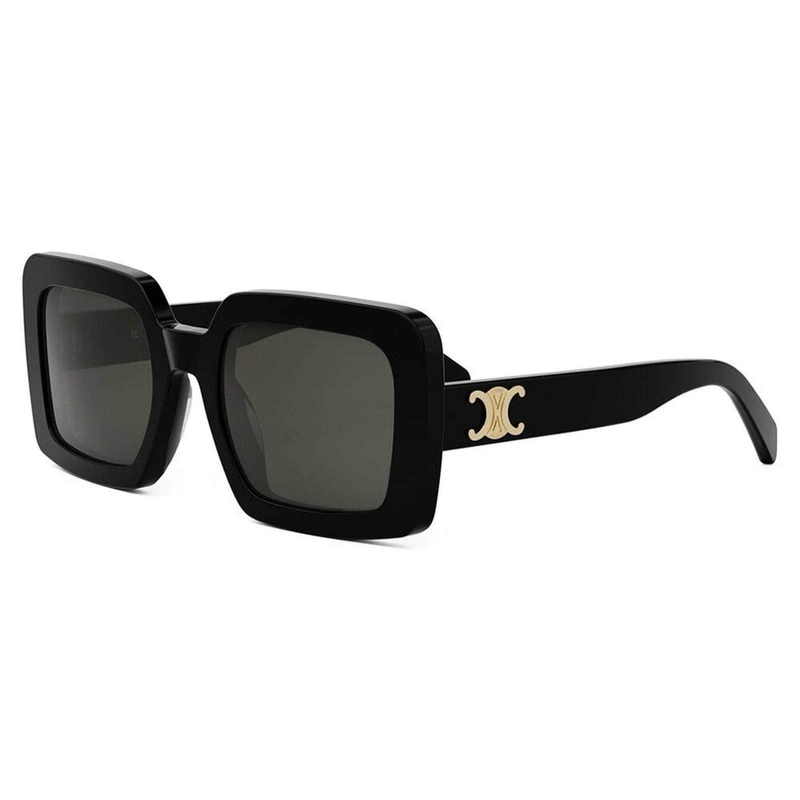 Celine — Celine CL40304U 01A Triomphe Women Sunglasses Black Gold Grey Lens AUTHENTIC