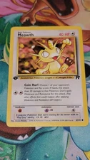 1st Edition Meowth 62/82 Common Team Rocket Pokemon Card WOTC Vintage LP