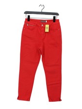 Mint Velvet Women's Jeans UK 12 Red Cotton with Lyocell Modal, Elastane Cropped