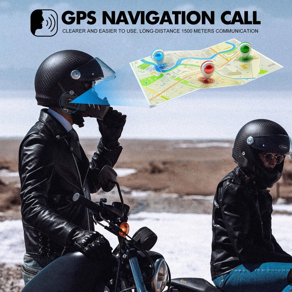 Motorcycle Helmet Intercom 1200M Headset Riding Intercom For Motorcycle Helme AU - Image 4 of 4