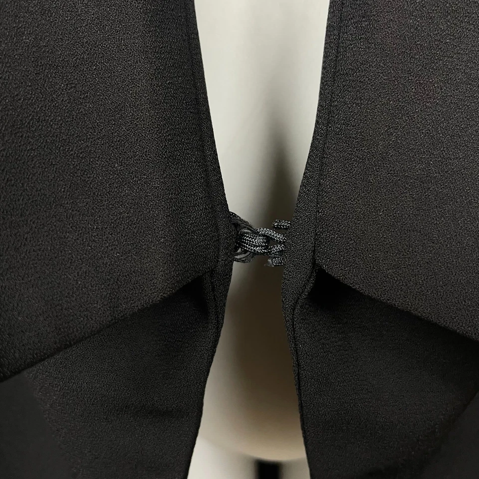 Bisou Bisou XL Black Long Vest Eye Hook Closure Layering 90s Minimalist - Image 4 of 4