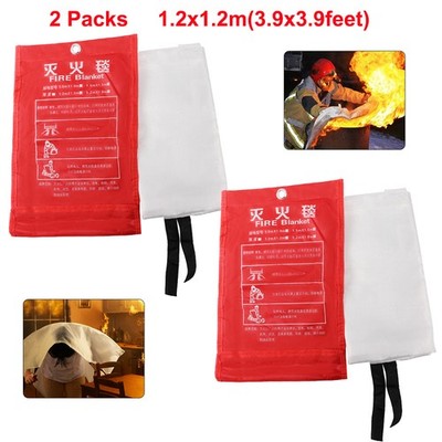 2 Packs Fire Blanket for Home and Kitchen High Fire Suppression Blanket 47''x47''